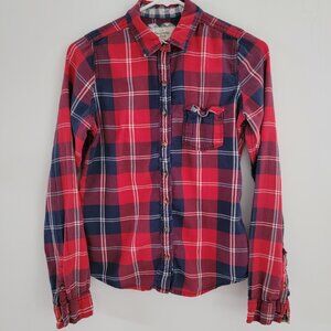 Abercrombie & Fitch Flannel Small Red